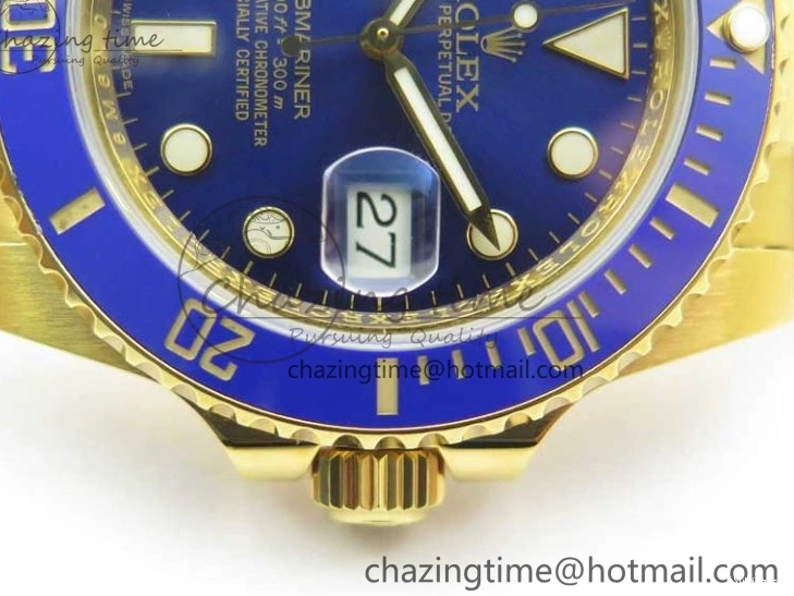 on Dial YG 116618 D1F YG Wrapped Bracelet Submariner Edition A2836 LB Best Wrapped Blue 0523